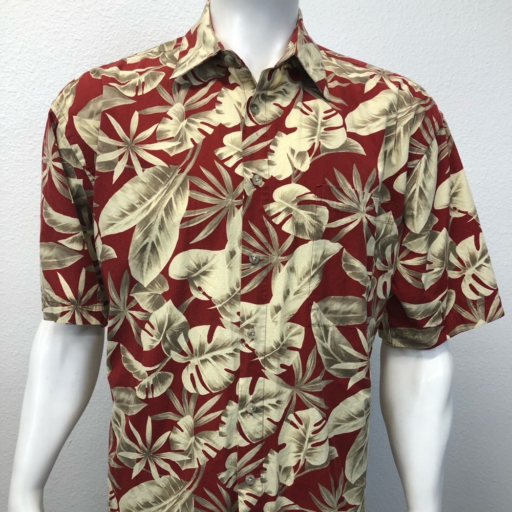 Pierre Cardin Hawaiian Floral Camp SS Shirt Large
